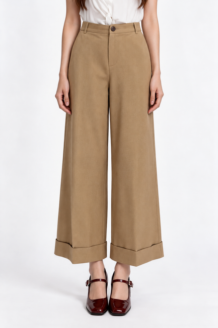 Ramona Belted Wide-Leg Trousers