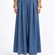 Iseult Pleated Wide-Leg Jeans