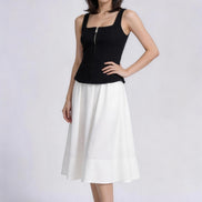 Adair Cutout Zip-Front Sleeveless Top