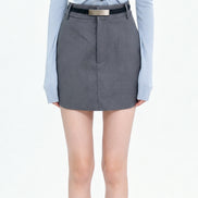 Aletta Tailored Belted Mini Skirt