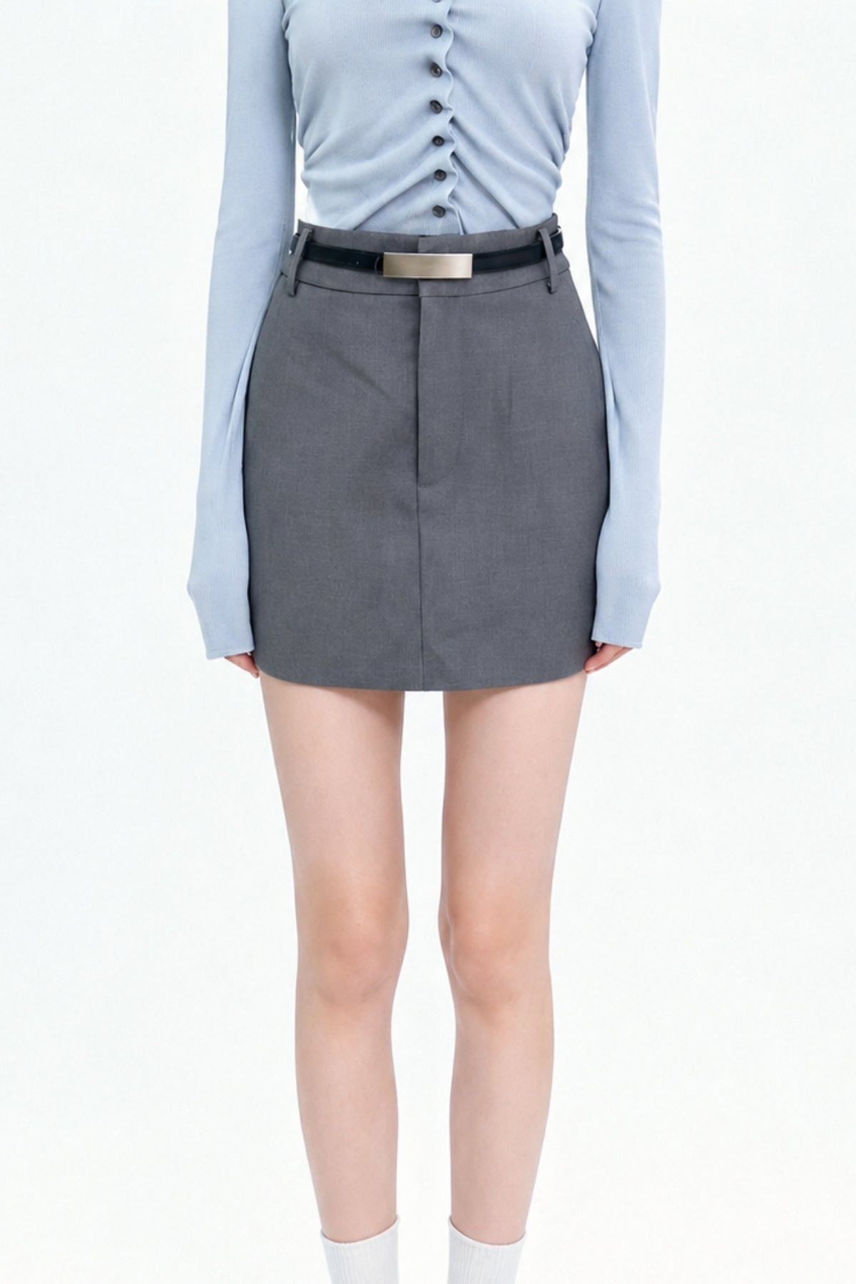 Aletta Tailored Belted Mini Skirt