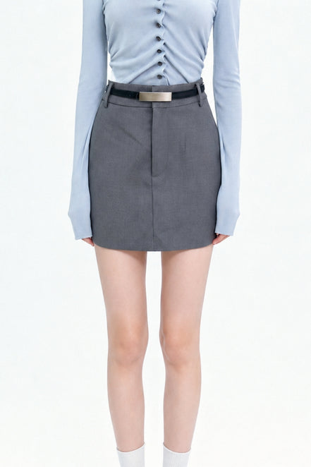 Aletta Tailored Belted Mini Skirt