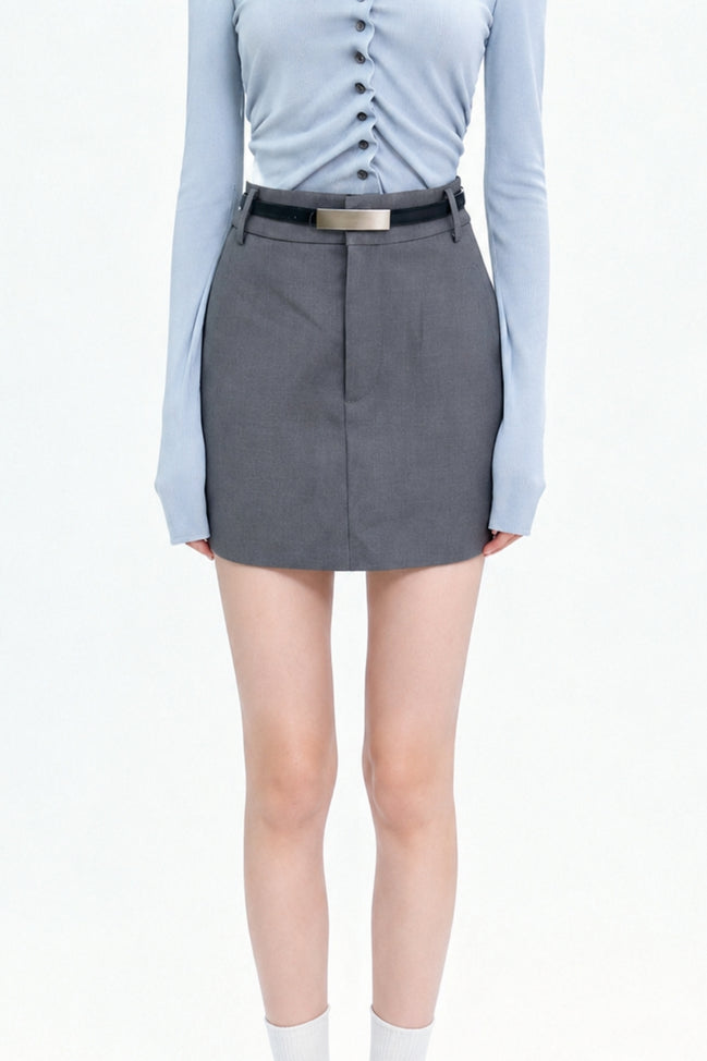 Aletta Tailored Belted Mini Skirt