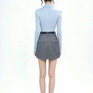 Aletta Tailored Belted Mini Skirt