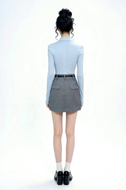Aletta Tailored Belted Mini Skirt