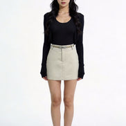 Aletta Tailored Belted Mini Skirt