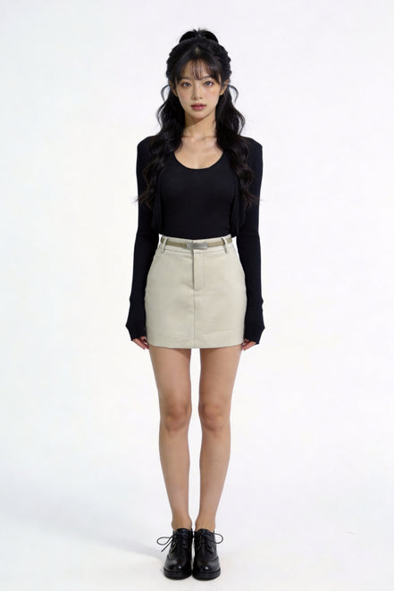 Aletta Tailored Belted Mini Skirt