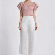 Amara Wide-Leg Eyelet Lace Trousers