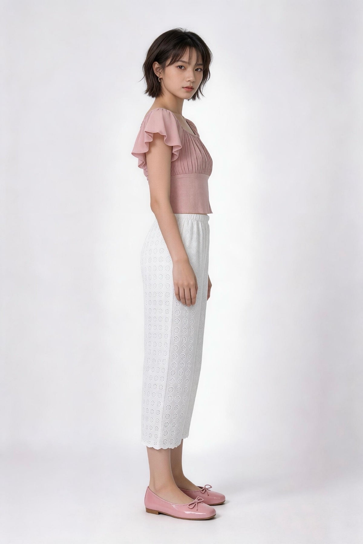 Amara Wide-Leg Eyelet Lace Trousers