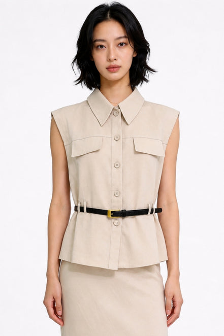 Aretina Belted Utility Vest