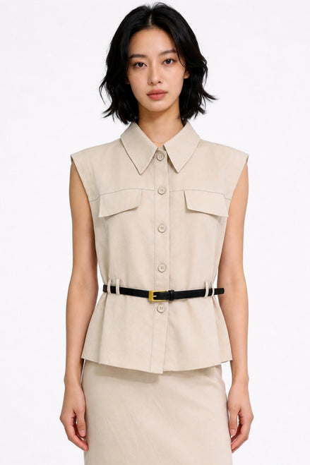 Aretina Belted Utility Vest