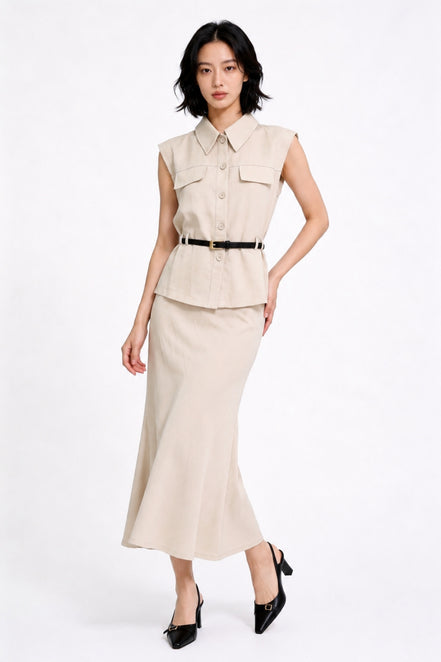Aretina Belted Utility Vest