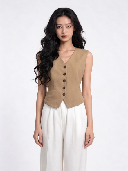 Belen Tailored V-Neck Vest