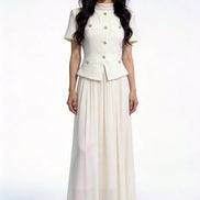 Bellamy Faux-Layered Tweed Midi Dress