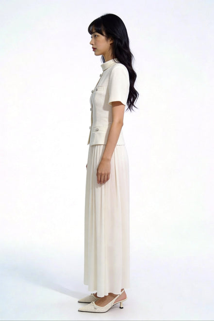 Bellamy Faux-Layered Tweed Midi Dress