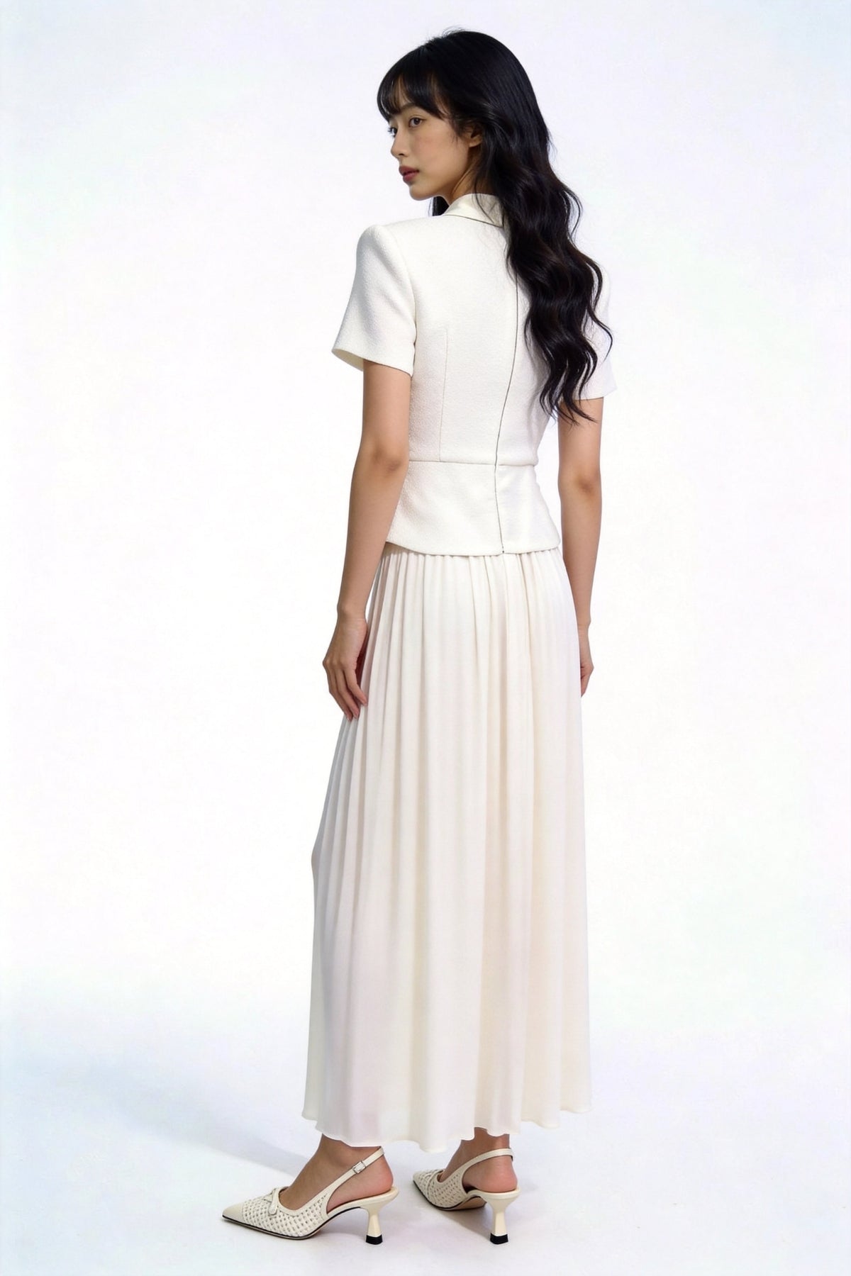 Bellamy Faux-Layered Tweed Midi Dress
