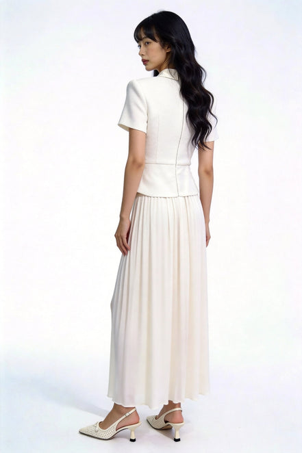 Bellamy Faux-Layered Tweed Midi Dress
