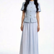 Bellamy Faux-Layered Tweed Midi Dress