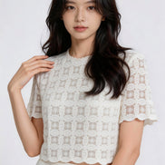 Caelune Crochet Lace Top