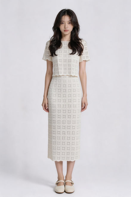 Caelune Crochet Lace Top
