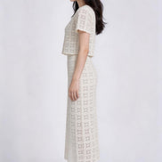 Caelune Crochet Lace Top