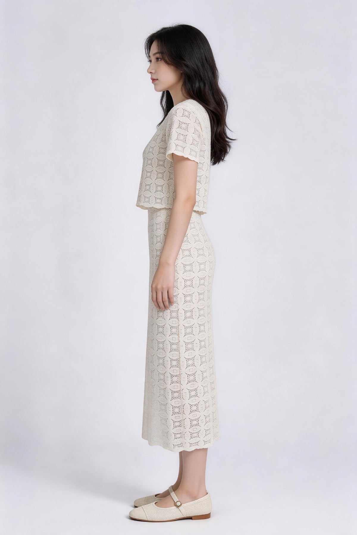 Caelune Crochet Lace Top