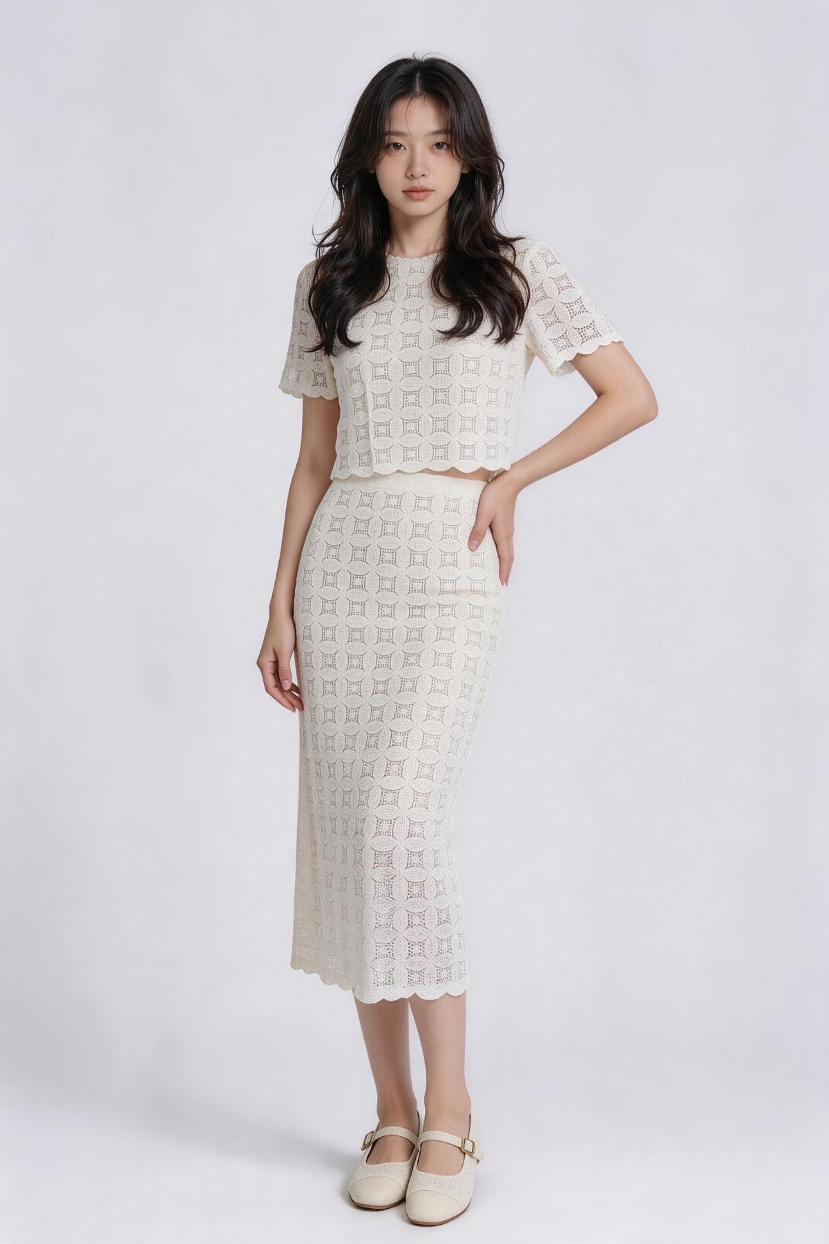 Caelune Crochet Lace Top