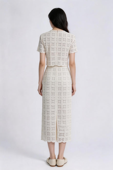 Caelune Crochet Lace Top