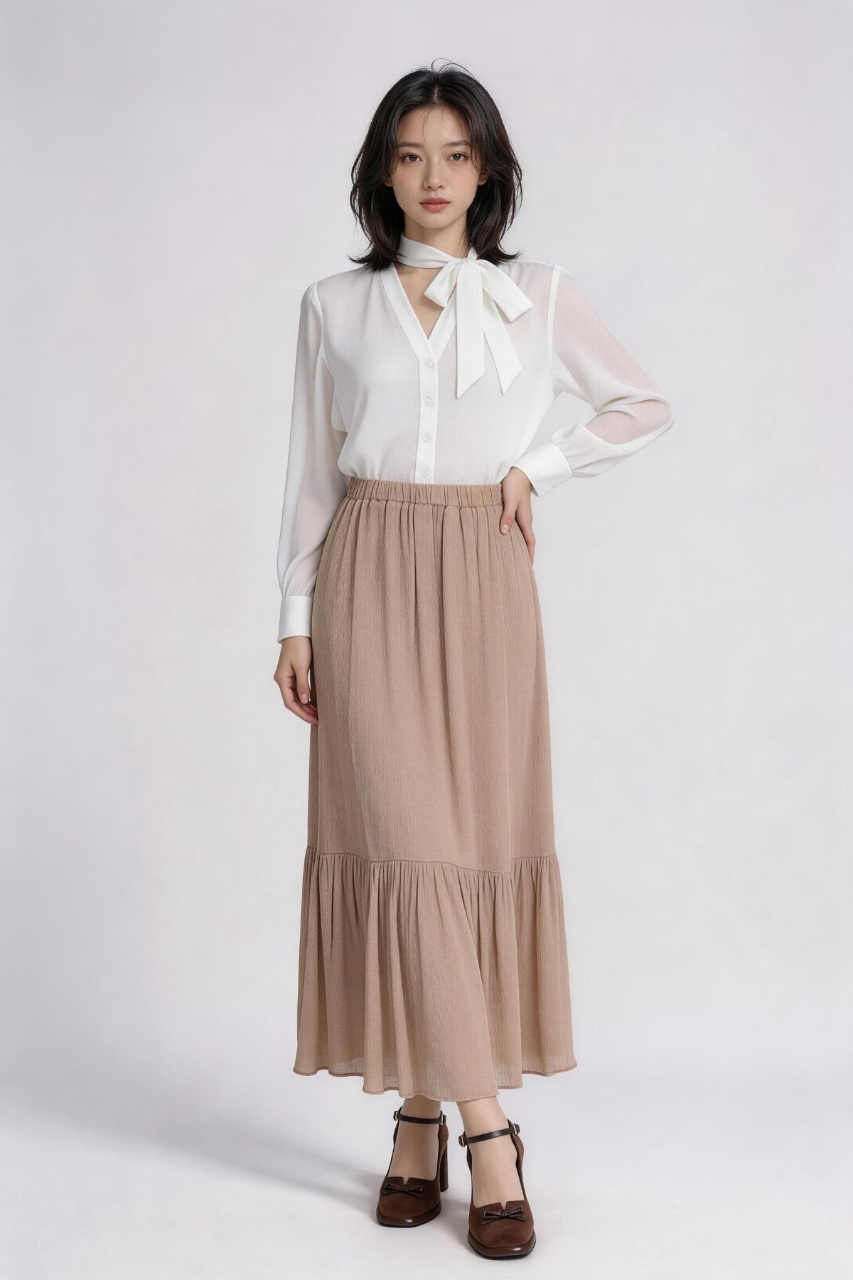 Calienne Soft Drape Maxi Skirt