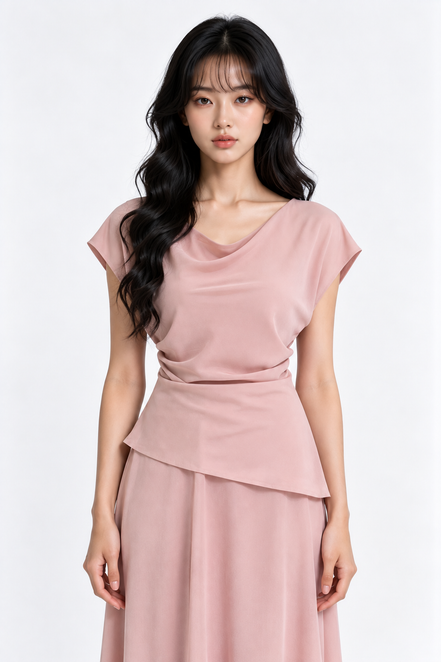 Jessamine Draped Satin Top