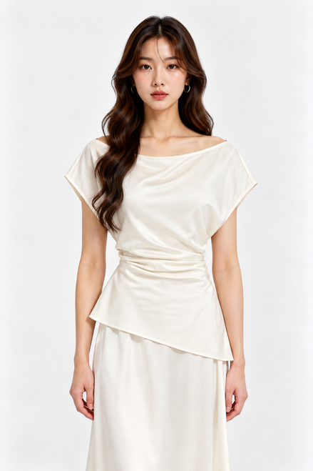 Jessamine Draped Satin Top