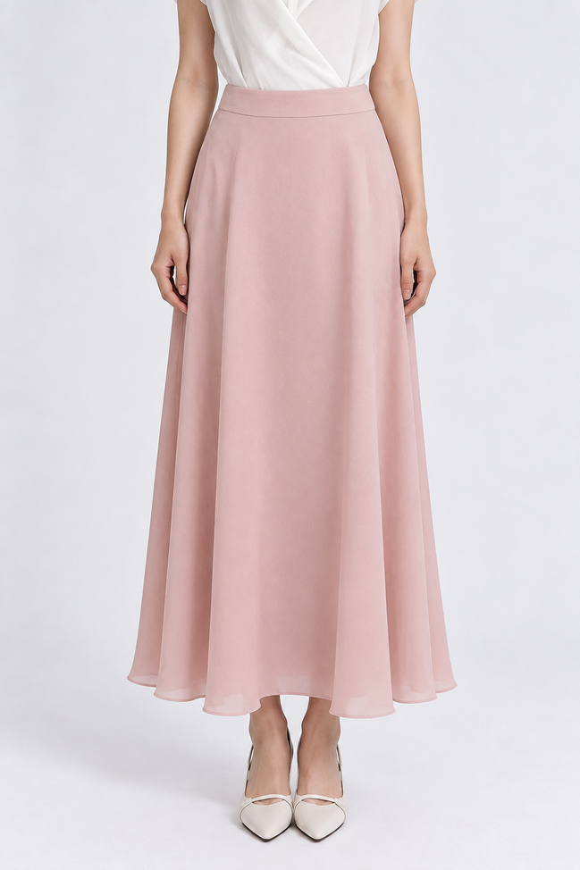 Amorette Fluid Satin Maxi Skirt