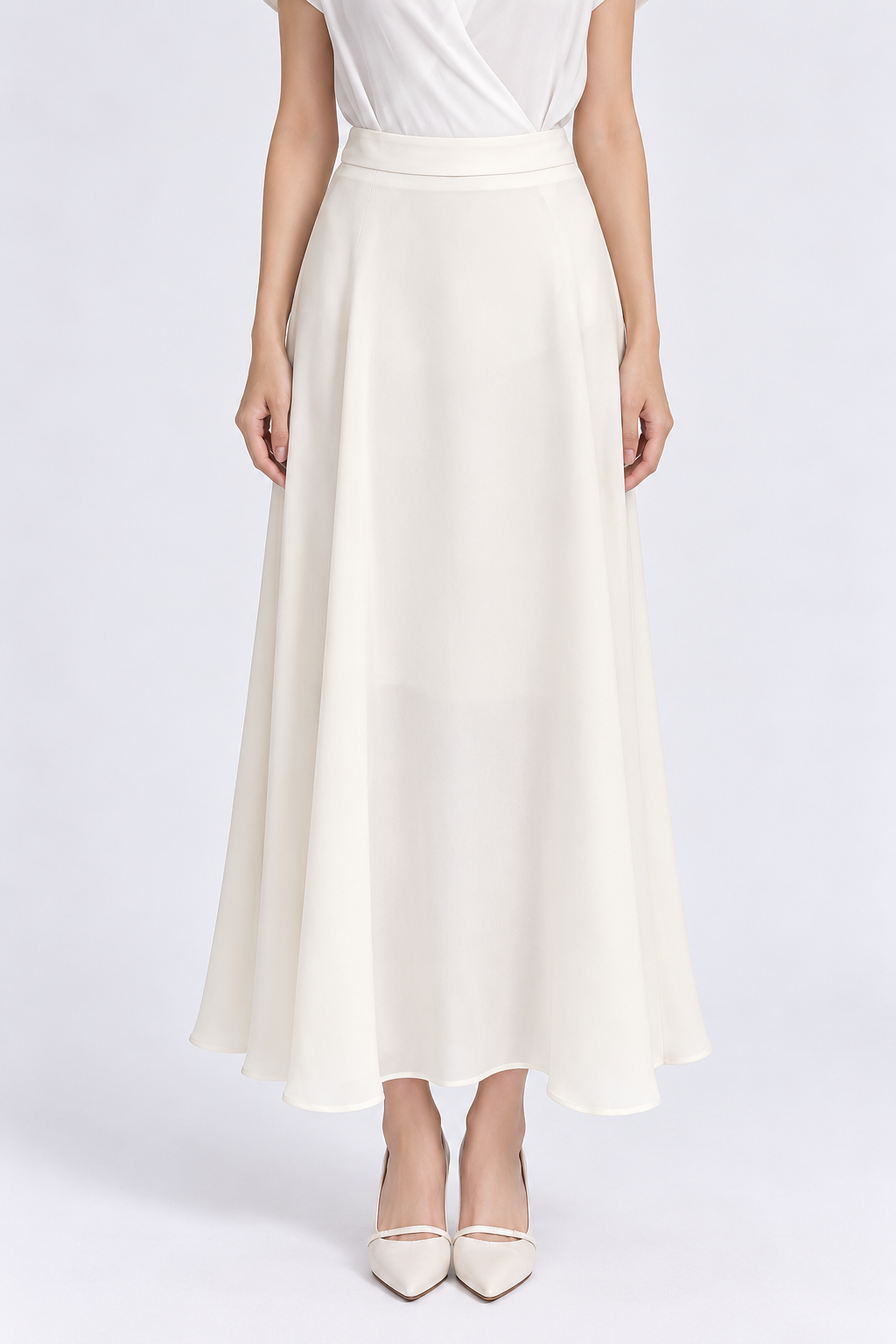 Amorette Fluid Satin Maxi Skirt