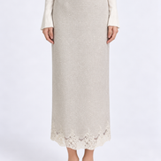 Yvaine Lace-Hem Column Skirt