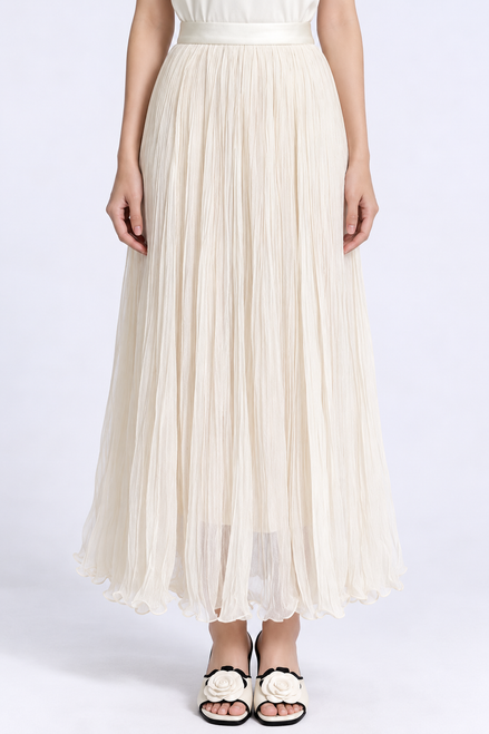 Rosavelle Whisper-Pleat Maxi Skirt