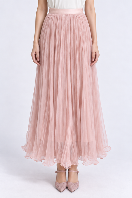 Rosavelle Whisper-Pleat Maxi Skirt