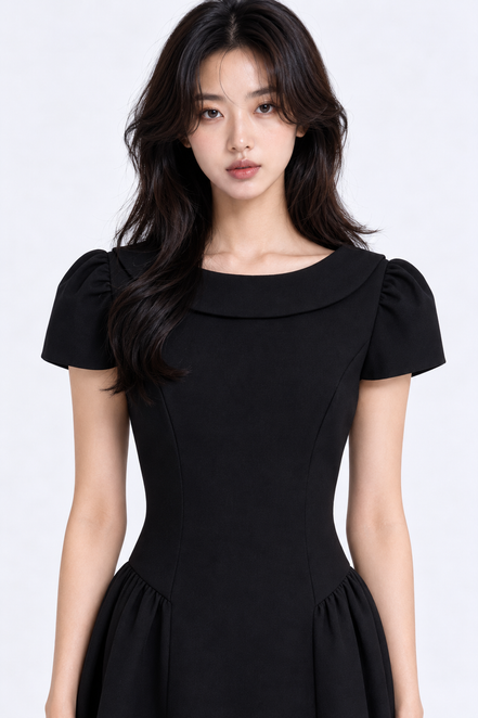 Faustine Draped-Neck Tweed Mini Dress