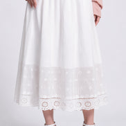 Cora Scalloped Eyelet Midi Skirt
