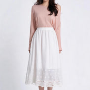 Cora Scalloped Eyelet Midi Skirt