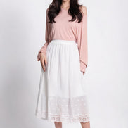 Cora Scalloped Eyelet Midi Skirt