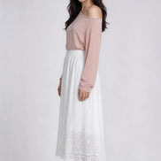 Cora Scalloped Eyelet Midi Skirt