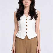 Belen Tailored V-Neck Vest