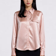 Eira Satin-Sheen Pocket Shirt