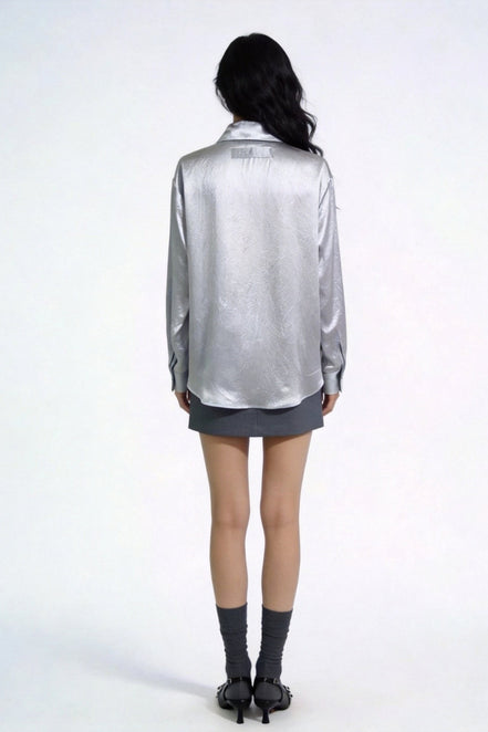 Eira Satin-Sheen Pocket Shirt