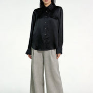 Eira Satin-Sheen Pocket Shirt