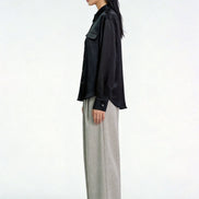 Eira Satin-Sheen Pocket Shirt