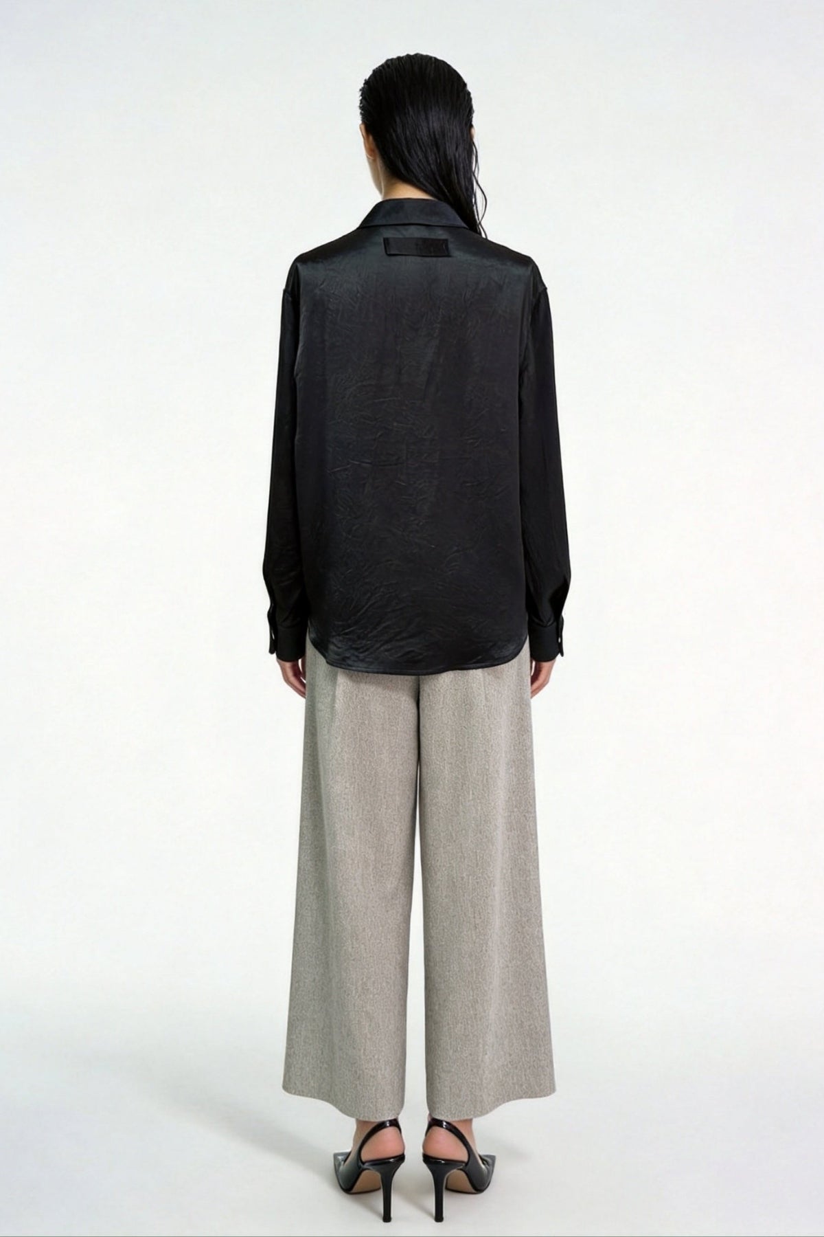 Eira Satin-Sheen Pocket Shirt