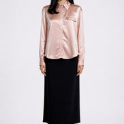 Eira Satin-Sheen Pocket Shirt