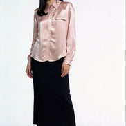 Eira Satin-Sheen Pocket Shirt