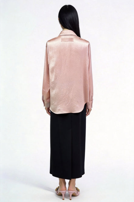 Eira Satin-Sheen Pocket Shirt